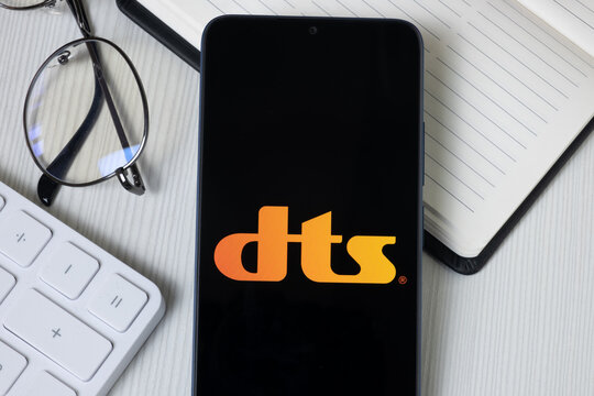 New York, USA - 21 June 2024: dts Logo on Phone Screen, Company Icon