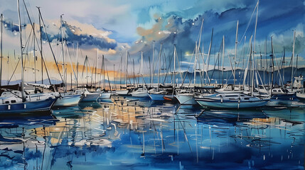 painting boats in the harbor