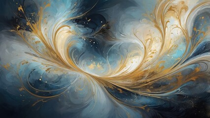 Wallpaper unusual compositions and shapes in white and blue