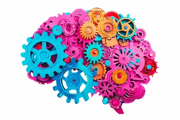 A colorful brain with gears and gears.