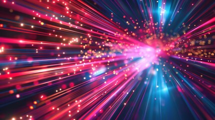 Vibrant explosion of sparkling lights, dynamic colors and motion, ideal for futuristic themes and cosmic celebrations