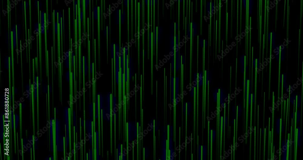 Poster art, neon lights and stripe pattern with green color for digital wallpaper, design or abstract overl