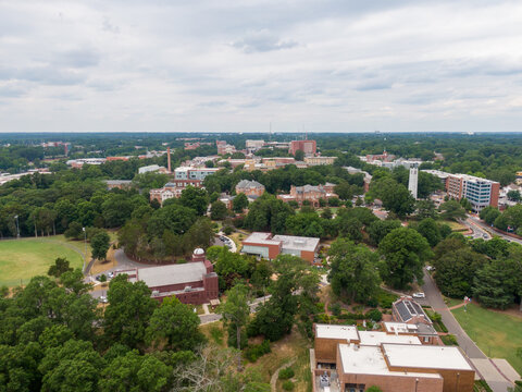 Day Time Drone Images of Downtown Raleigh North Carolina and Surrounding Neighborhoods. 