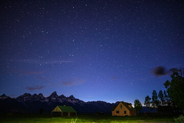 Mormon Row farmhouse late evening