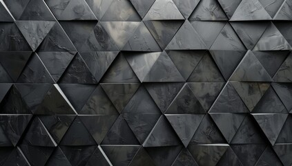 Obraz premium Black Triangular Pattern Wall Texture