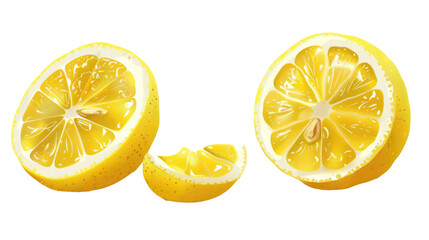 A bright yellow lemon slice on white - a citrus fruit illustration that reflects health and nutrition