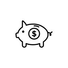 Savings Piggy Bank Icon for Financial Planning