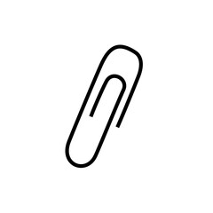 Obraz premium Paper clip. Black icon of paper clip isolated on white background. Silhouette of paper clip