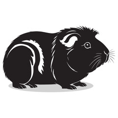 Obraz premium Guinea Pig silhouettes and icons. Black flat color simple elegant white background Guinea Pig animal vector and illustration.