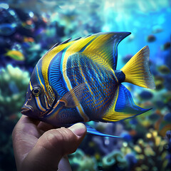 Fish striped surgeon acanthurus lineatus,
Aquatic Ballet Angelfish Fantasia


