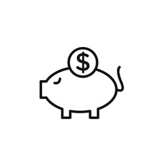 Savings Piggybank Icon for Financial Planning