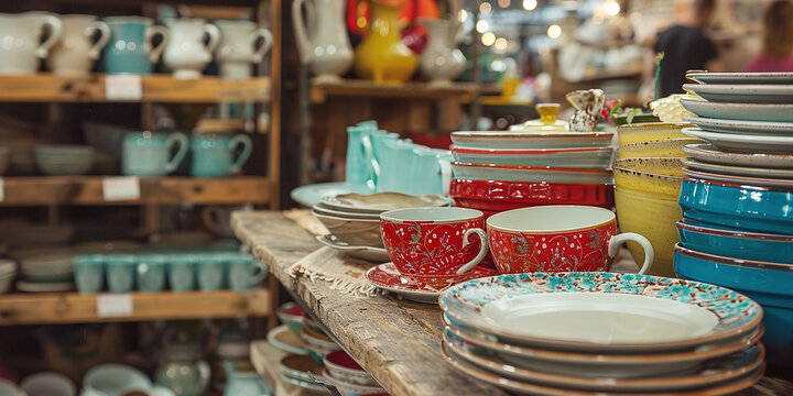 Thrift store selling vintage household items promotes eco-friendly grains