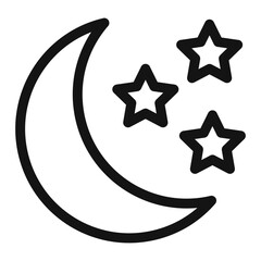 Obraz premium Moon Stars Icon for Astronomy and Space Apps