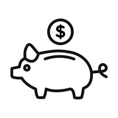 Piggy Bank Icon for Savings and Budgeting