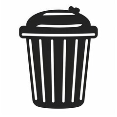 Isolated Trash Can Icon Symbol On Clean Background. Vector Garbage Container Element In Trendy Style. Generative AI