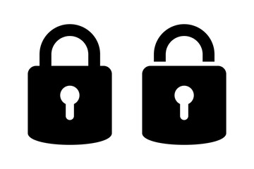 Padlock with keyhole icon, security icon.