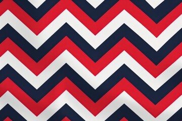 Obraz premium Red, white and blue chevron pattern background Generative AI