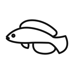 Fish Icon for Aquatic Life and Fishing Apps