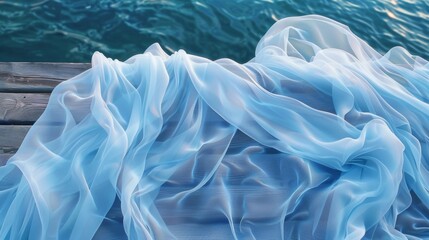 Obraz premium The fabric ripples and folds like water itself as though the dock has become an extension of the sea.