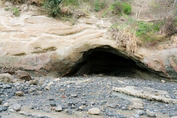 cave in the coast rock