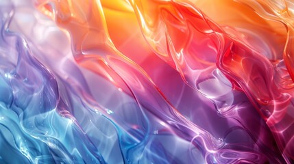 Obraz premium Dynamic abstract fluid artwork with vibrant red and blue gradients, showcasing flowing liquid textures.