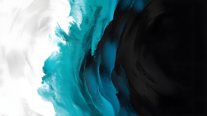 gradient painting that seamlessly transitions from white to a lush, ocean blue, finally fading into a deep, mysterious black.