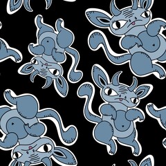 Cartoon monsters seamless pattern for wrapping paper and fabrics and linens