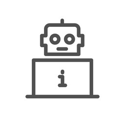 Info and help desk icon outline and linear vector.	
