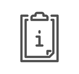 Info and help desk icon outline and linear vector.	
