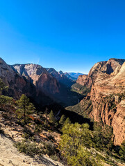 Beautiful Morning Sunrise Summer Hiking at Zion National Park Utah
