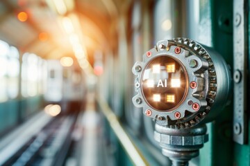 AI robot pointing at digital map, artificial intelligence, advanced robotics, high tech AI systems, smart control technology