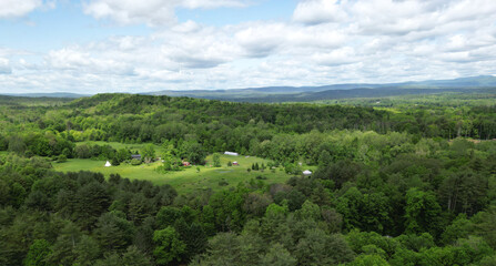 scenic view of catskill mountains panorama of catksills moutain hills (trees forest upstate new york travel destination hiking biking) scenic overlook vista ultrawide layered nature beauty landscape