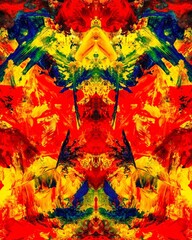 Hand painted abstract colorful artwork. Modern painting. Abstract colorful paint grunge background. Colored artistic paint wallpaper.