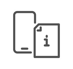 Info and help desk icon outline and linear vector.	
