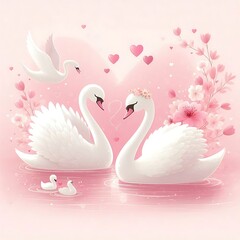 Fototapeta premium swans on the lake