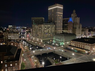 Bright City Skyline at Night
