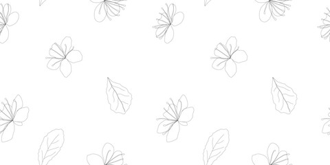 Seamless pattern with flower and leaf elements for decorating, or design. Creative trendy wallpaper. Vector illustration