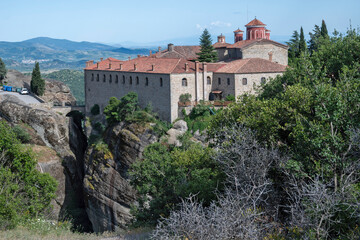 Fototapeta premium Panoramic view of Meteora Monasteries, Thessaly, Greece