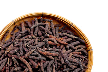 Dried long pepper or Indian long pepper