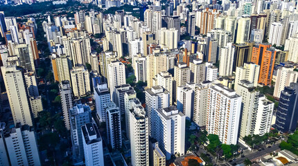 Aerial view of cities. Sao Paulo city, Brazil. 