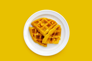 Thai waffles with corn, Thai dessert