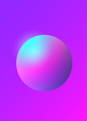 Vibrant Gradient Sphere on Purple Background. The sphere showcases a smooth blend of turquoise, pink, and purple hues. Ideal for digital design, web graphic, apps, and other creative endeavors