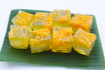 Thai sweet egg floss jelly