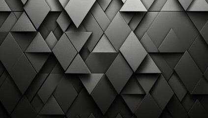 Obraz premium Abstract Black Geometric Triangle And Diamond Pattern Wall