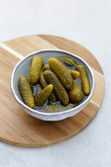 Tasty pickled cucumbers. Fermented vegetables