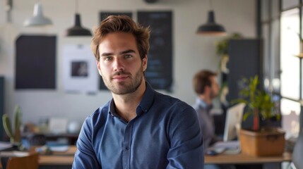 Fototapeta premium handsome executive man smiling at the camera