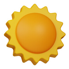 sun 3d icon isolated on the transparent background