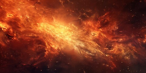 A breathtaking scene of a cosmic explosion, displaying a radiant nebula in the vastness of deep space