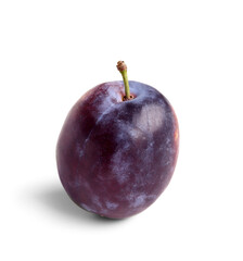 Ripe plum on white background