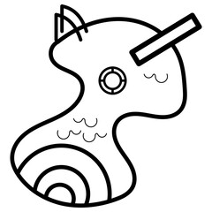 Swimming pool, vector editable stroke outline isolated on white background flat vector illustration